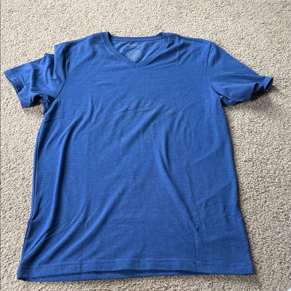 Express Royal Blue V-Neck Tee